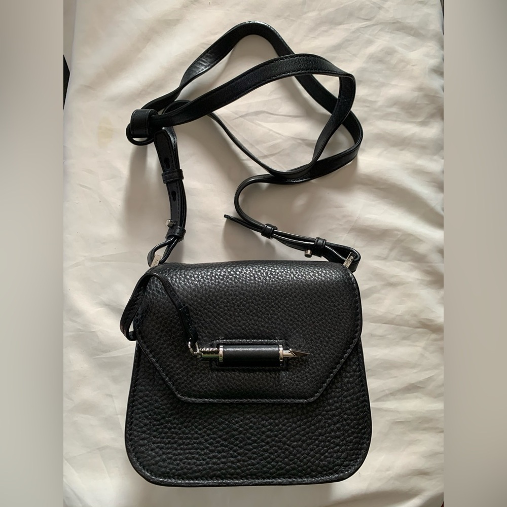 Mackage Black Novaki Pebbled Leather Crossbody Bag